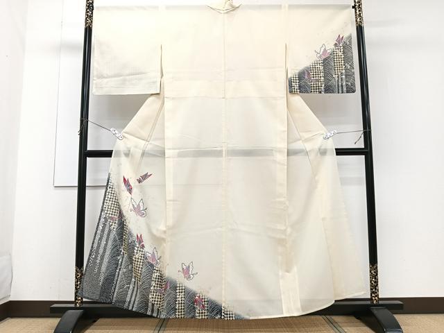 平和屋着物*夏物 訪問着 絽 舞蝶文 洗える着物 CABJ4088xi