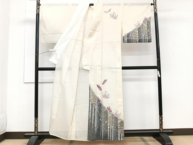 平和屋着物*夏物 訪問着 絽 舞蝶文 洗える着物 CABJ4088xi
