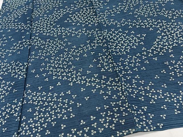 平和屋着物*夏物 小紋 変わり絽 藍 型染め 小花文 正絹 逸品 未使用 CABJ4091xi