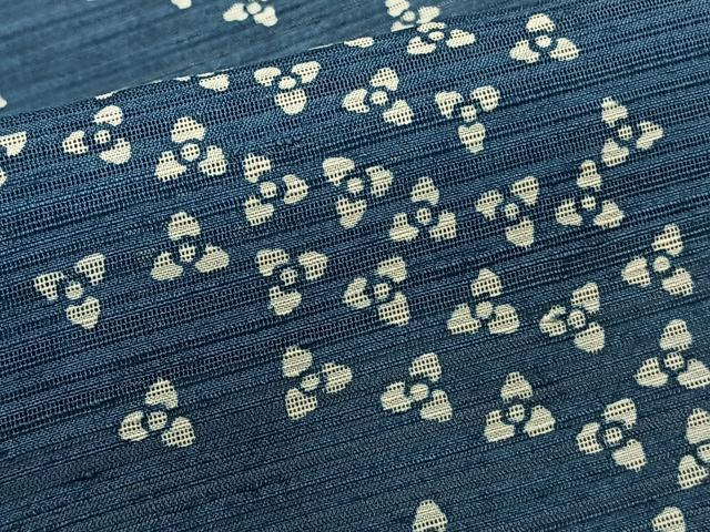 平和屋着物*夏物 小紋 変わり絽 藍 型染め 小花文 正絹 逸品 未使用 CABJ4091xi