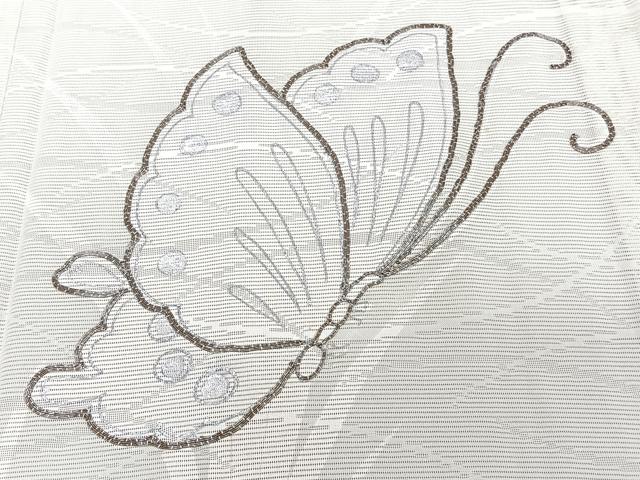 平和屋着物*夏物 訪問着 絽 駒刺繍 舞蝶文 銀彩 正絹 逸品 CABJ4092xi