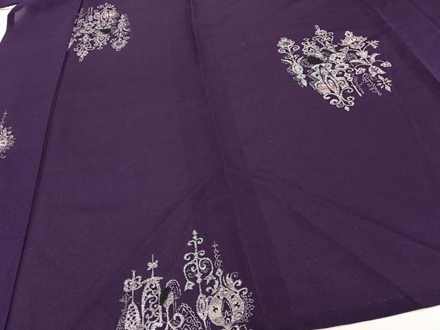 平和屋着物*夏物 お召 吉祥文 寿光織 銀糸 正絹 逸品 CABJ4095xi