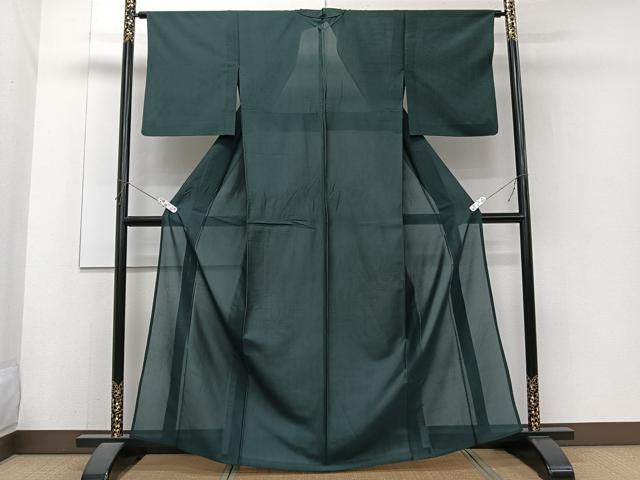 平和屋着物*夏物 色無地 草紋紗 虫襖色 正絹 逸品 CABJ4102xi