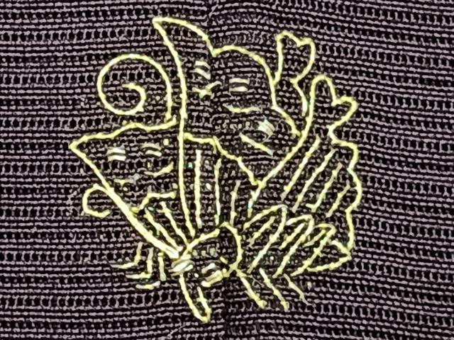 平和屋着物*夏物 訪問着 絽 駒刺繍 地紙草花文 金糸 高島屋扱い 正絹 逸品 CABJ4104xi