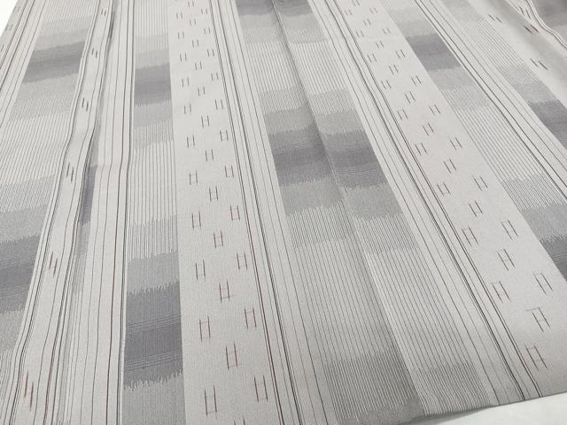 平和屋着物*夏物 お召 間道井桁文 正絹 逸品 CABJ4105xi