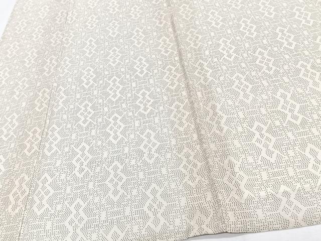 平和屋着物*夏物 本場大島紬 夏大島 白大島 幾何学文 正絹 逸品 CABJ4106xi