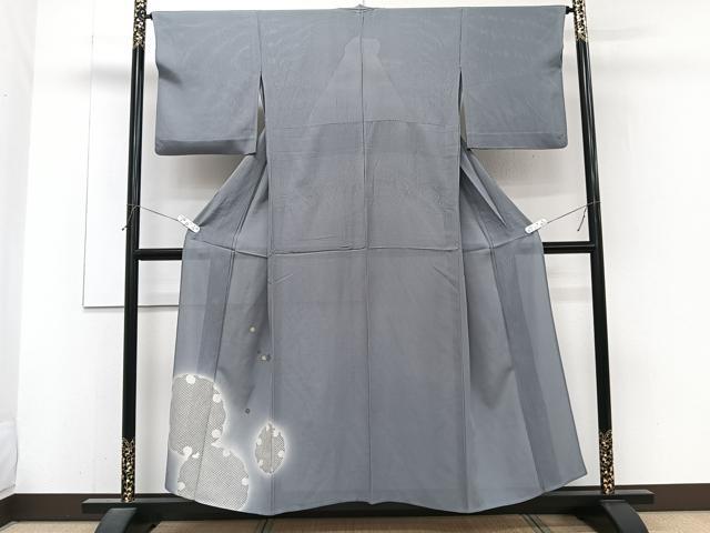 平和屋着物*夏物 訪問着 縦絽 雪輪箔散らし 暈し染め 正絹 逸品 CABJ4110xi