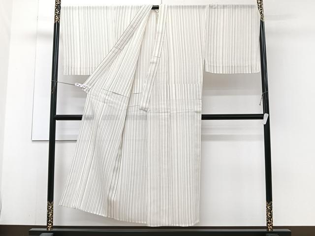 平和屋着物*夏物 男性 紗紬 間道 やまと誂製 正絹 逸品 CABJ4129xi