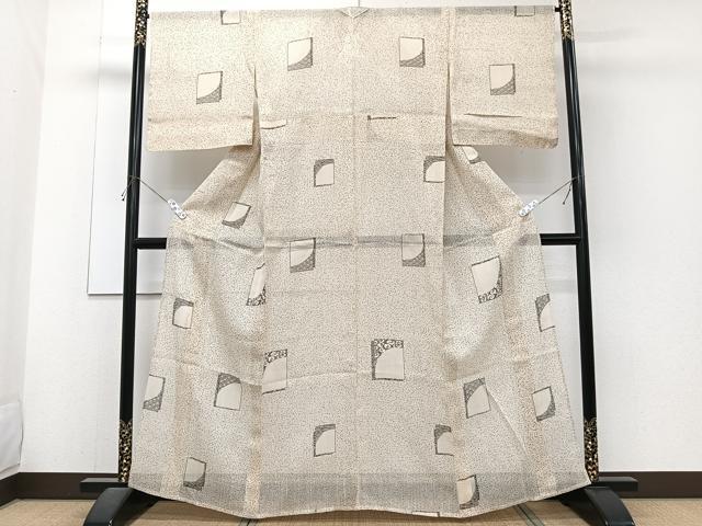 平和屋着物*夏物 小紋 紗紬 色紙青海波文 やまと誂製 正絹 逸品 未使用 CABJ4140xi
