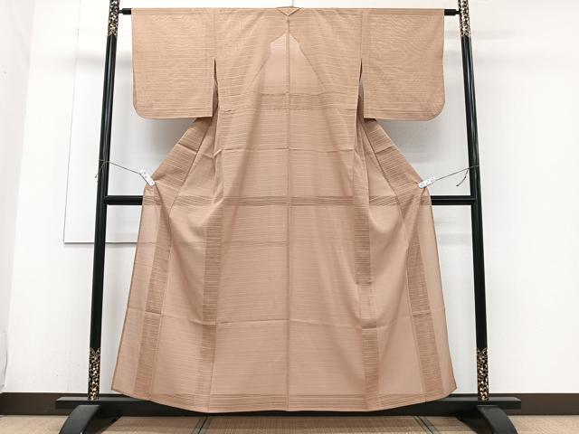 平和屋着物*洗える最高級着物 <英>はなぶさ謹製 夏物 色無地 変わり絽 江戸茶色 洗える着物 CABJ4144xi