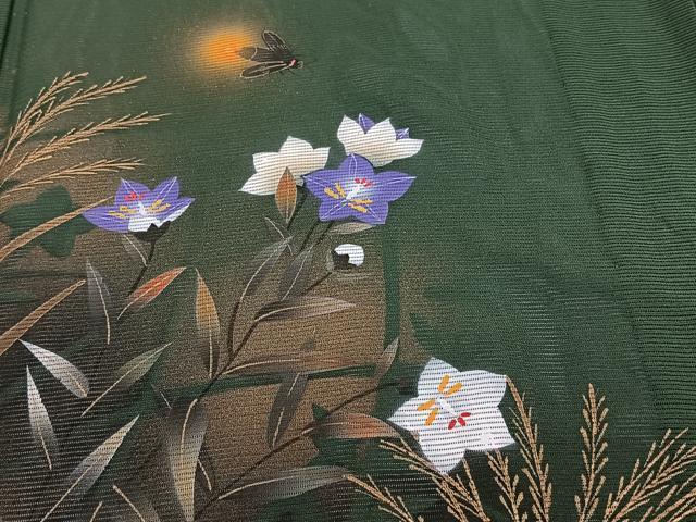 平和屋着物*夏物 訪問着 絽 草花文 蛍 金彩 正絹 逸品 CABJ4154xi