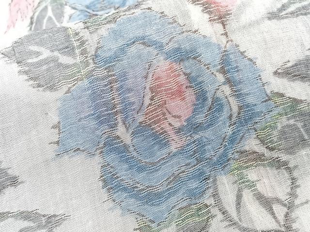平和屋着物*夏物 本場小千谷縮 薔薇 麻 逸品 CABJ4156xi