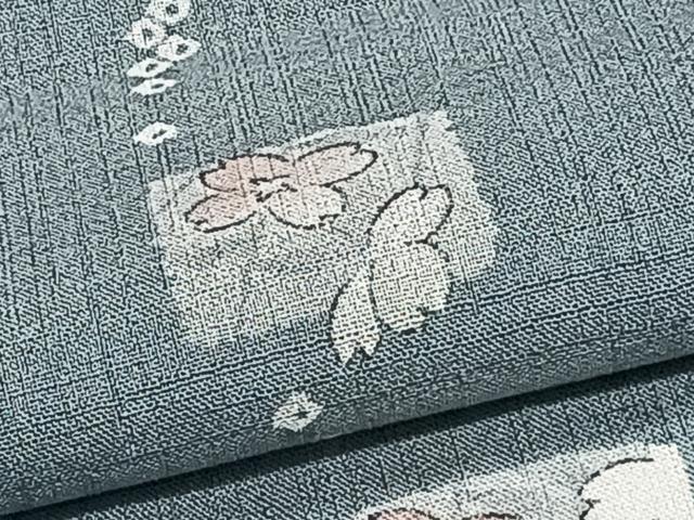 平和屋着物*夏物 小紋 紗 色紙花文 洗える着物 CABJ4169xi