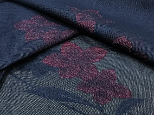 平和屋着物*夏物 小紋 紗 流水草花文 正絹 逸品 CABJ4189xi