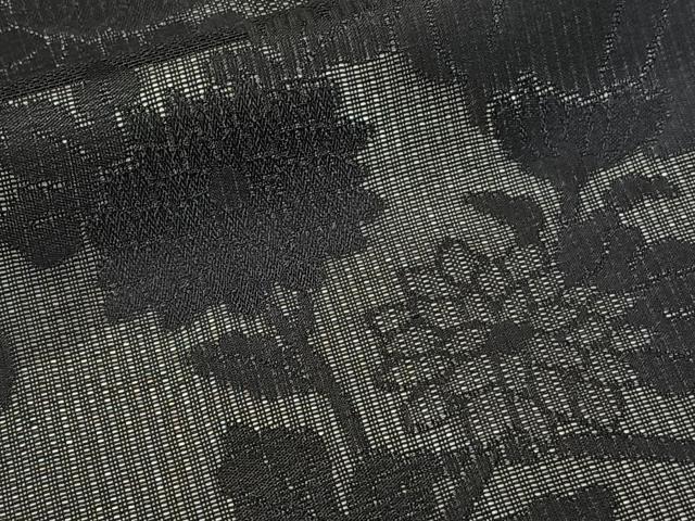 平和屋着物*夏物 色無地 草花紋紗 黒地 正絹 逸品 CABJ4217xi