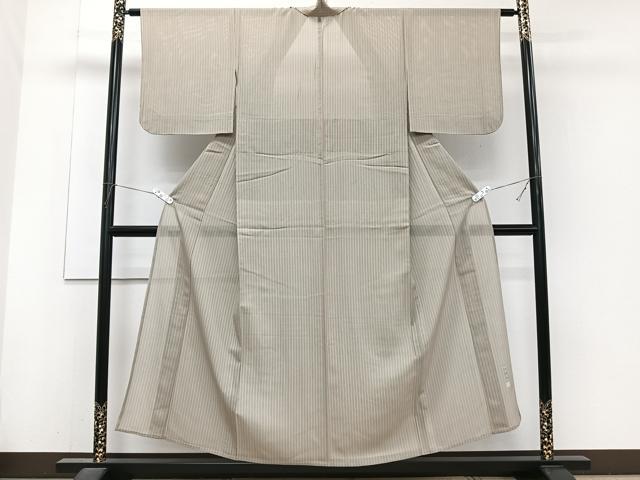 平和屋着物*夏物 小紋 絽 飯島輝也 縞 正絹 逸品 CABJ4222xi