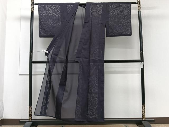 平和屋着物*夏物 色無地 絽 黒紅色 洗える着物 CABJ4231xi