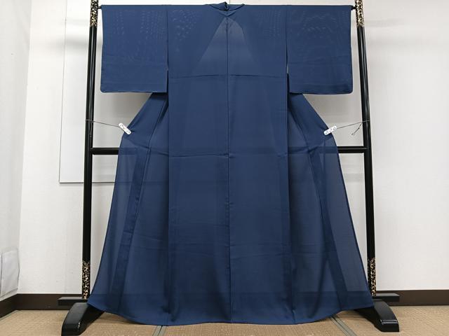 平和屋着物*夏物 色無地 絽 濃藍色 正絹 逸品 CABJ4245xi