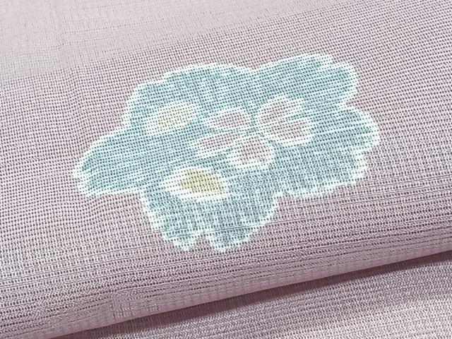 平和屋着物*夏物 小紋 絽 舞花文 洗える着物 未使用 CABJ4247xi