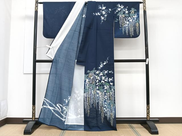 平和屋着物*夏物 訪問着 絽 刺繍 枝垂れ花文 金銀彩 洗える着物 CABJ4249xi