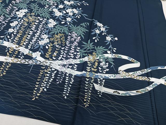 平和屋着物*夏物 訪問着 絽 刺繍 枝垂れ花文 金銀彩 洗える着物 CABJ4249xi