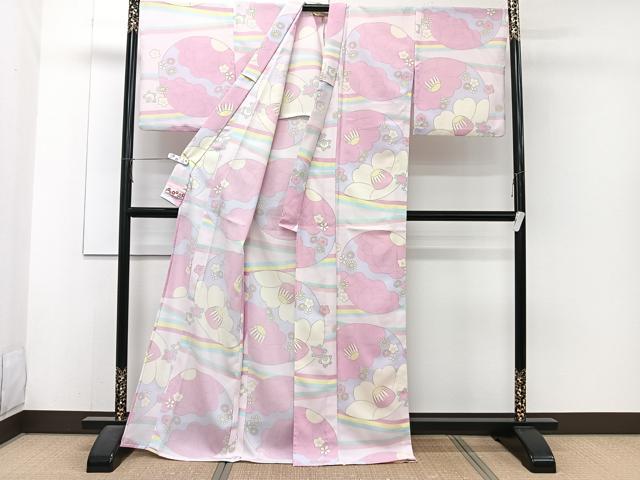 平和屋着物*夏物 小紋 紗 花丸文 洗える着物 CABJ4251xi