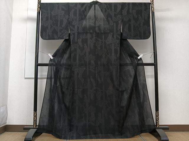 平和屋着物*夏物 小紋 紗 笹竹松文 洗える着物 CABJ4252xi