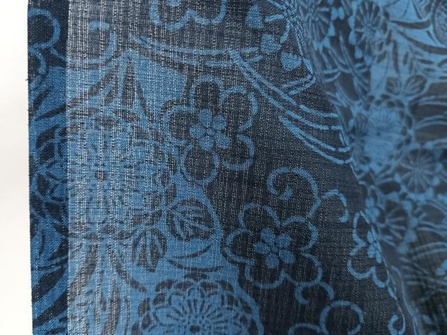平和屋着物*夏物 小紋 紗 草花文 洗える着物 CABJ4253xi