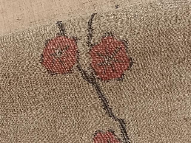 平和屋着物*夏物 本場小千谷縮 枝梅文 麻 逸品 CABJ4265xi