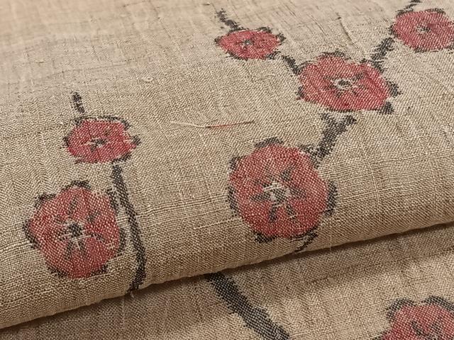 平和屋着物*夏物 本場小千谷縮 枝梅文 麻 逸品 CABJ4265xi