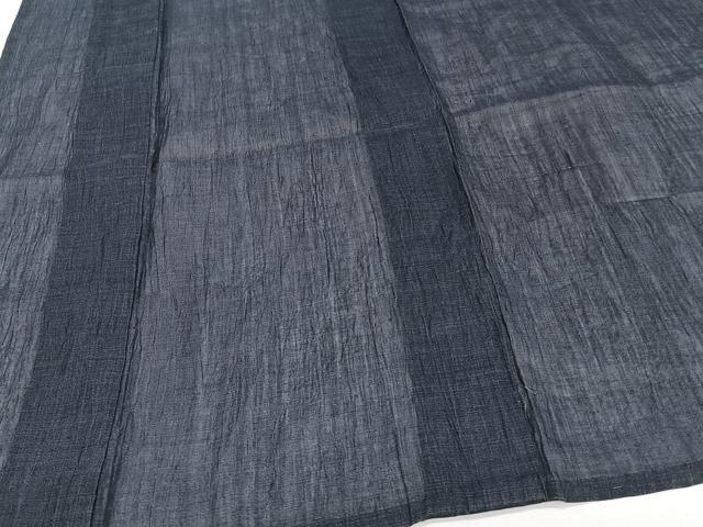 平和屋着物*夏物 本場小千谷縮 色無地 青褐色 麻 逸品 CABJ4273xi