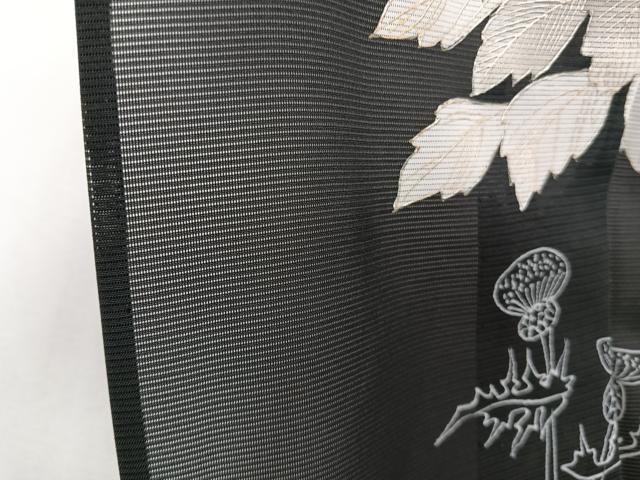 平和屋着物*夏物 訪問着 絽 枝草花文 黒地 金彩 正絹 逸品 CABJ4275xi