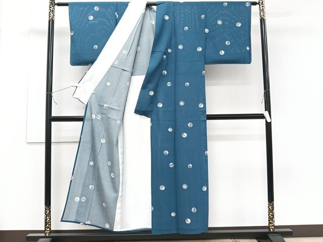 平和屋着物*夏物 小紋 絽 型染め 花丸文 正絹 逸品 未使用 CABJ4279xi