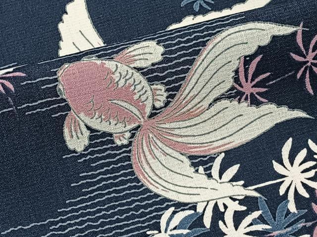 平和屋着物*夏物 撫松庵 小紋・浴衣兼用 セオアルファ 金魚草文 洗える着物 CABJ4289xi