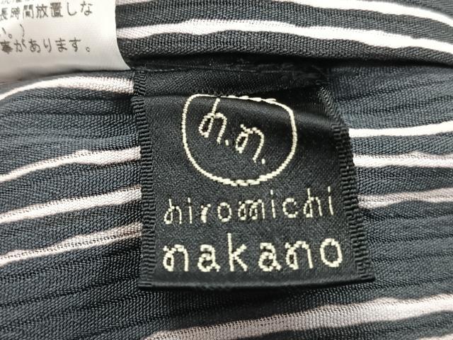 平和屋着物*ファッションブランド hiromichi nakano ヒロミチナカノ 夏物 小紋 紗 草花文 黒地 洗える着物 CABJ4290xi