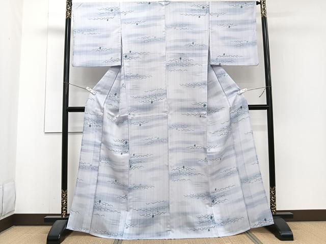 平和屋着物*夏物 小紋 紗 抽象文 さんび謹製 洗える着物 CABJ4291xi