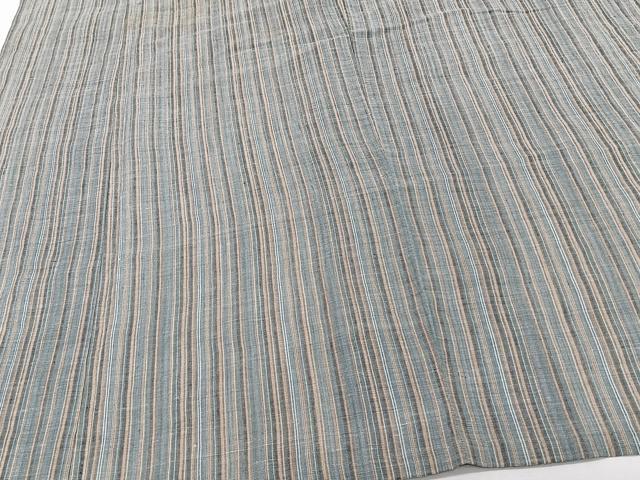 平和屋着物*夏物 本場小千谷縮 紗 縞 麻 逸品 CABJ4297xi