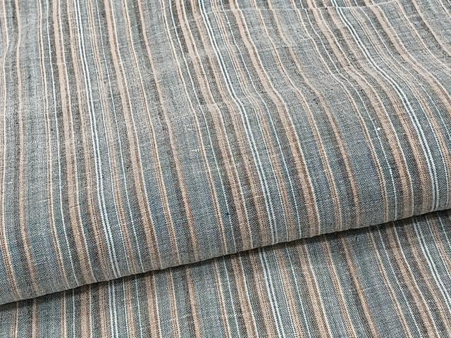 平和屋着物*夏物 本場小千谷縮 紗 縞 麻 逸品 CABJ4297xi
