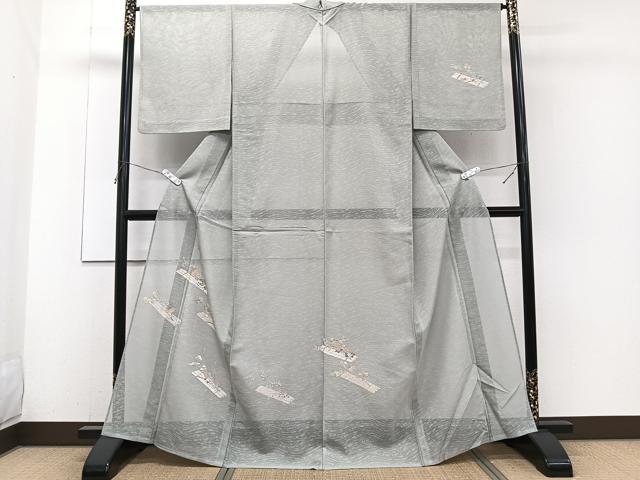 平和屋着物*夏物 訪問着 紋紗 花筏文 金彩 正絹 逸品 CABJ4298xi