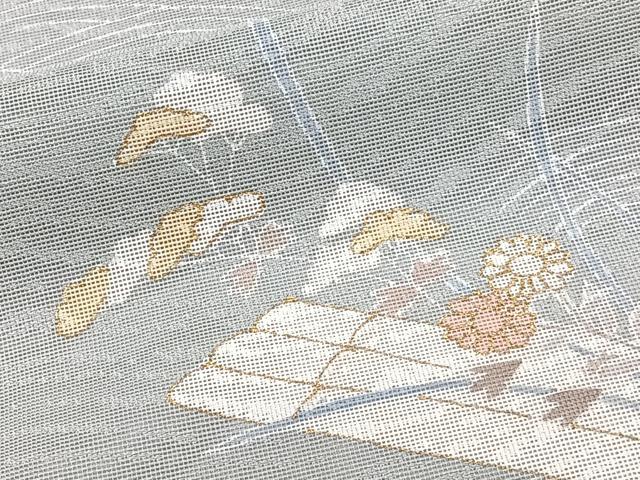 平和屋着物*夏物 訪問着 紋紗 花筏文 金彩 正絹 逸品 CABJ4298xi