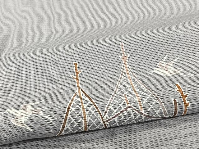平和屋着物*夏物 訪問着 絽 立波飛鳥風景文 正絹 逸品 CABJ4301xi