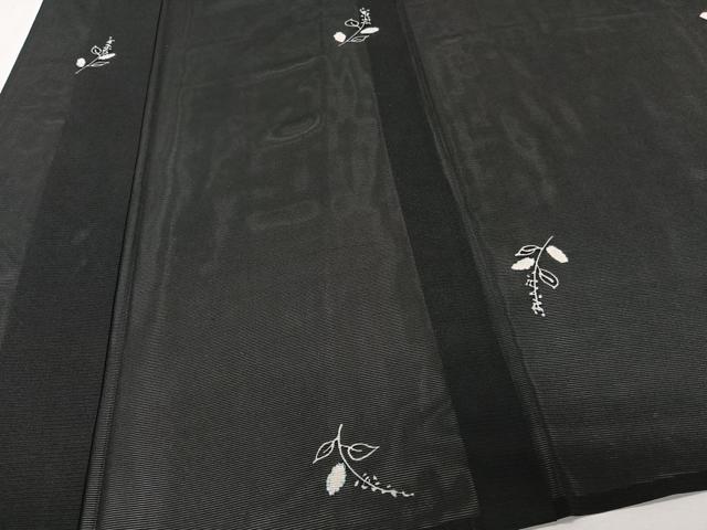 平和屋着物*夏物 小紋 絽 絞り 草花文 黒地 正絹 逸品 CABJ4311xi