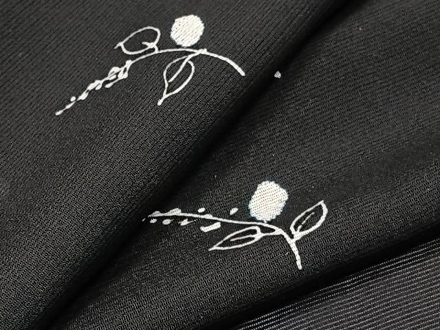 平和屋着物*夏物 小紋 絽 絞り 草花文 黒地 正絹 逸品 CABJ4311xi