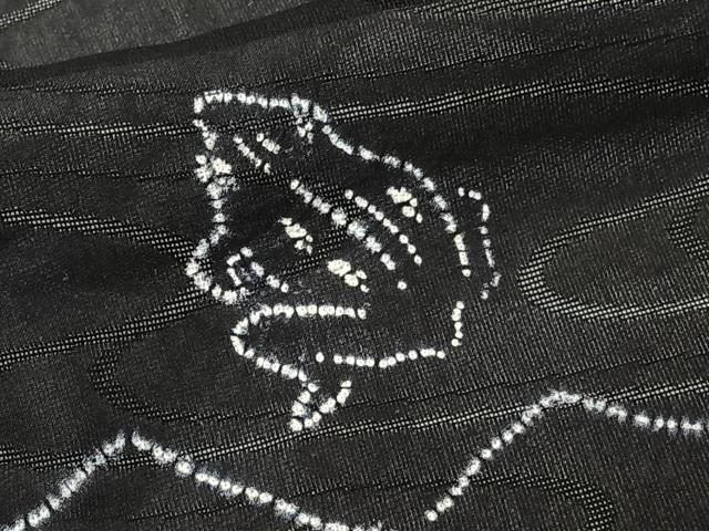 平和屋着物*夏物 訪問着 流水紋紗 兎 蛙 黒地 正絹 逸品 CABJ4313xi