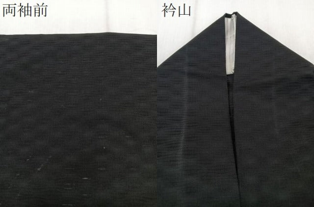 平和屋着物*夏物 訪問着 紋絽 草花文 兎 蛍ぼかし 黒地 金銀彩 正絹 逸品 CABJ4314xi