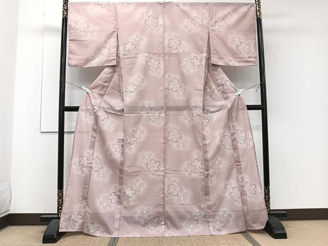 平和屋着物*夏物 小紋 絽 舞桜文 洗える着物 CABJ4315xi