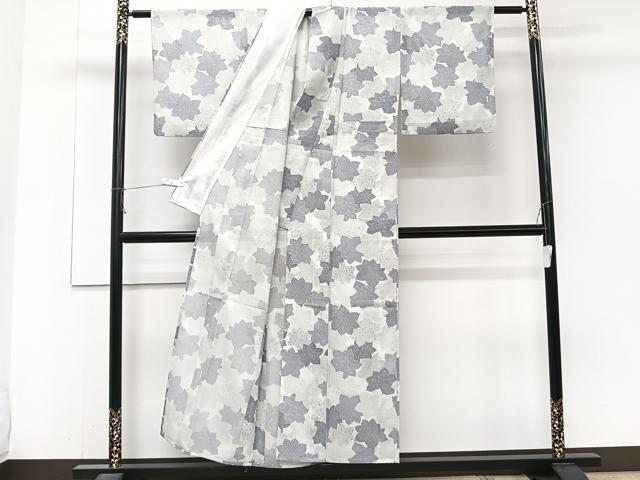 平和屋着物*夏物 小紋 絽 花重ね文 洗える着物 CABJ4318xi