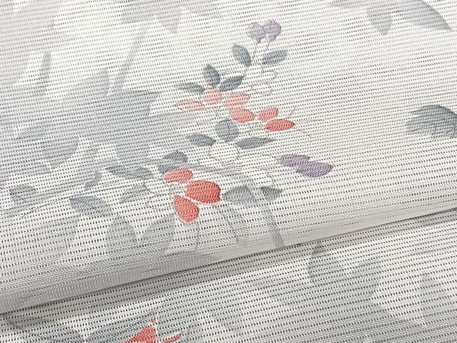 平和屋着物*夏物 小紋 絽 枝楓花文 洗える着物 CABJ4320xi