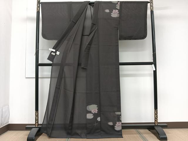 平和屋着物*夏物 撫松庵 訪問着・浴衣兼用 蓮花文様 アメンボ 洗える着物 CABJ4328xi