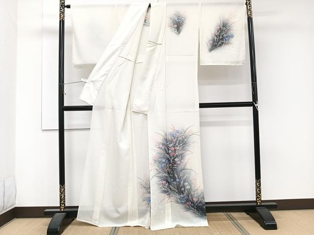 平和屋着物*夏物 訪問着 絽 手描き 草花文 正絹 逸品 CABJ4336xi